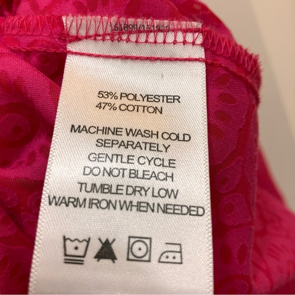 Foxcroft Collared Front Button Adjustable Sleeve Fuchsia Shirt, 14W - Picture 8 of 14